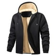 thumbnail image 1 of JUUYY Men's Zip Up Hoodies Fleece Lined Thickened Warm Winter Jacket Windproof Thermal Zipper Hooded Long Sleeve Jacket Sweatshirt Black S, 1 of 4