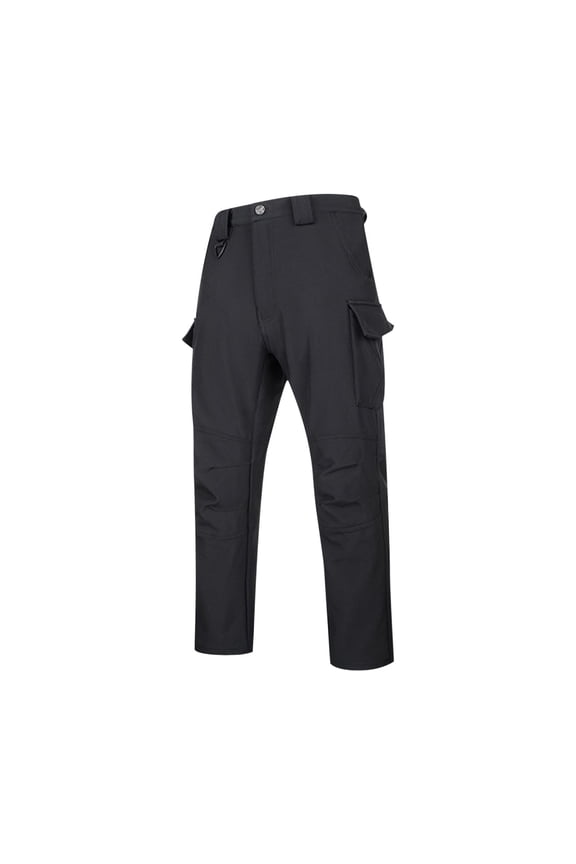 Mens Cargo Pants Cold Weather Thermal Windproof Fleece Lined Multi Pocket Outdoor Work Pants Hiking Pants Black L