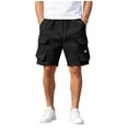 thumbnail image 1 of JUUYY Mens Casual Cargo Shorts Stretch Classic Drawstring Elastic Waist Summer Work Shorts Outdoor Hiking Shorts with Multi-Pockets Black XXXXXL, 1 of 9