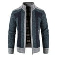 thumbnail image 1 of JUUYY Mens Casual Long Sleeve Sweater Cardigan Shawl Neck Cable Knit Zip Up Closure with Pockets Winter Jacket Outerwear Blue XXXL, 1 of 4