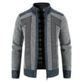 thumbnail image 1 of JUUYY Mens Casual Long Sleeve Sweater Cardigan Shawl Neck Cable Knit Zip Up Closure with Pockets Winter Jacket Outerwear Gray L, 1 of 4