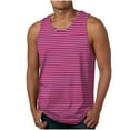 thumbnail image 1 of JUUYY Mens Casual Loose Tank Tops Plus Size Sleeveless Striped Printed Shirts Summer Sports Fitness Breathable Tee Shirt Hot Pink M, 1 of 4