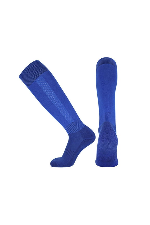 Mens Compressive Soccer Socks Compression Support Moisture Wicking Anti-Slip Football Baseball Softball Blue M