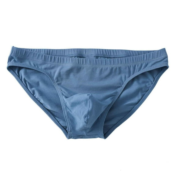 JUUYY Mens Cotton Seamless Briefs Shorts Underwear Ultra Thin Breathable Comfort Regular-Fit Briefs Blue M