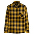 thumbnail image 1 of JUUYY Mens Flannel Shirt Long Sleeve Plaid Flannel Shirt for Men Soft 100% Cotton Casual Button Down Shirts Regular Fit Yellow XXXL, 1 of 3