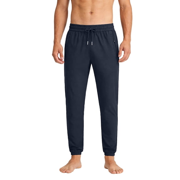 JUUYY Mens Joggers Pants Loose Elastic Waist Drawstring Sweatpants with Zipper Pockets Casual Lightweight Tapered Athletic Pants Blue 6XL