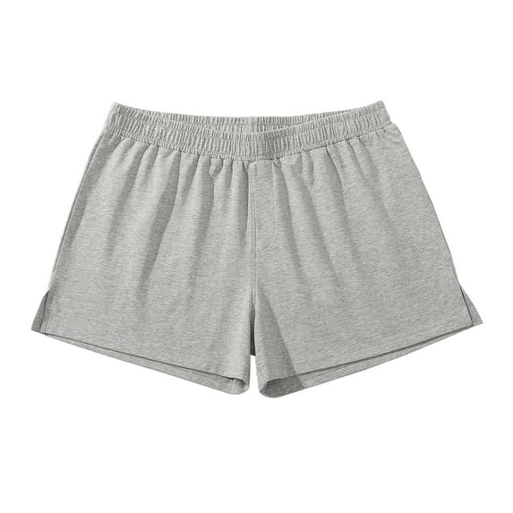 JUUYY Mens Lounge Shorts Loose Cotton Elastic Waist Straight Leg Athletic Shorts Casual Comfortable Breathable Relaxed Fit Home Shorts Gray S
