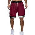 thumbnail image 1 of JUUYY Mens Mesh Basketball Shorts Drawstring Elastic Waist Loose Fit Breathable Running Athletic Gym Workout Shorts with Zip Pockets Wine XL, 1 of 3