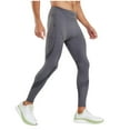 thumbnail image 1 of JUUYY Mens Moisture Wicking Compression Running Pants Yoga Workout Tights Quick Dry Stretchable Jogging Fitness Gym Training Pants Gray XL, 1 of 8