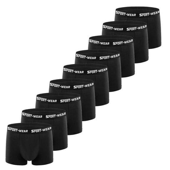 JUUYY Mens Multipack Underwear Boxer Briefs Comfortbale Soft Breathable with Fly Underwear for Men 4-9 Packs Black#5 XXL