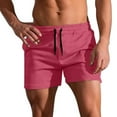 thumbnail image 1 of JUUYY Mens Running Shorts Drawstring Elastic Waist Pocket Shorts Athletic Gym Workout Shorts Sports Shorts Breathable Beach Shorts Hot Pink S, 1 of 4