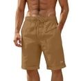 thumbnail image 1 of JUUYY Mens Shorts Casual Elastic Waist Drawstring Straight Roll-Up Hem Shorts Loose Lightweight Summer Beach Shorts with Pocket Coffee M, 1 of 6