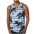 thumbnail image 1 of JUUYY Mens Summer Beach Tank Top Tropical Hawaiian Palm Tree Print Sleeveless Shirts Workout Muscle Tee Vacation T-Shirt Navy M, 1 of 5