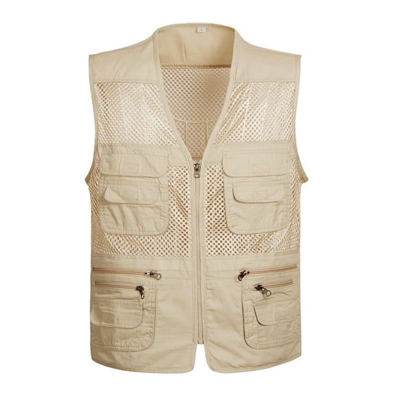 JUUYY Mens Summer Thin Sports Multi-bag Outdoor Work Safari Hiking Travel Photo Fishing Vest with Pockets Black XL