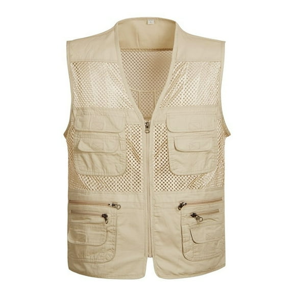 JUUYY Mens Summer Thin Sports Multi-bag Outdoor Work Safari Hiking Travel Photo Fishing Vest with Pockets Black XXXXL