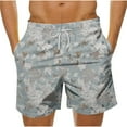 thumbnail image 1 of JUUYY Mens Swim Trunks Beach Shorts Summer Drawstring Hawaiian Print Quick Dry Bathing Suits Lightweight Board Shorts with Pockets Blue XL, 1 of 5