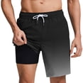 thumbnail image 1 of JUUYY Mens Swim Trunks with Compression Liner Quick Dry Beach Shorts Elastic Waist Loose Drawstring Swimwear Shorts with Pockets Black XXXL, 1 of 6