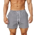 thumbnail image 1 of JUUYY Mens Swimming Trunks Quick Dry Striped Swim Shorts Drawstring Elastic Waist Casual Summer Bathing Suit Swimwear with Pockets Black XXXL, 1 of 3