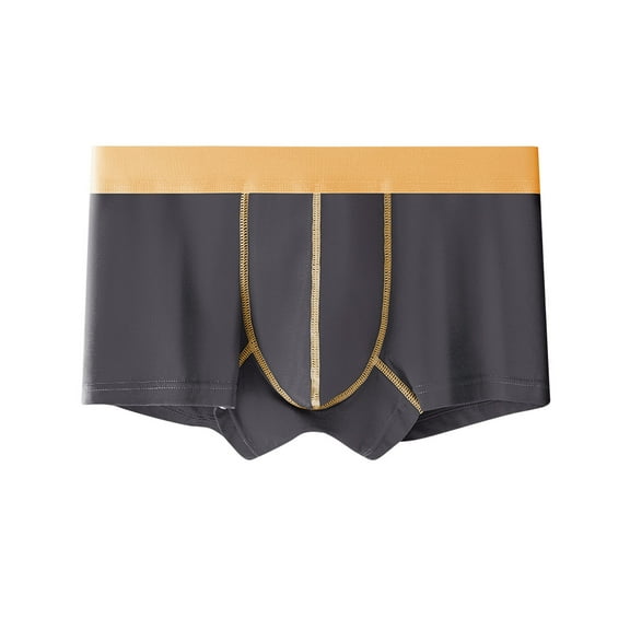 JUUYY Mens Trunk Underwear Low Rise Boxer Briefs for Men Comfort Cotton Moisture-Wicking Pouch Underwear Dark Gray L