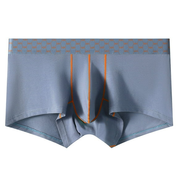 JUUYY Mens Underwear Ice Silk Seamless Boxer Briefs Breathable Moisture-Wicking Sports Underwear Blue XL