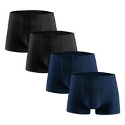 JUUYY Mens Washable Incontinence Protection Underwear Zero Leak and Odor Covered Waistband Brief 4 Pack Blue XXL