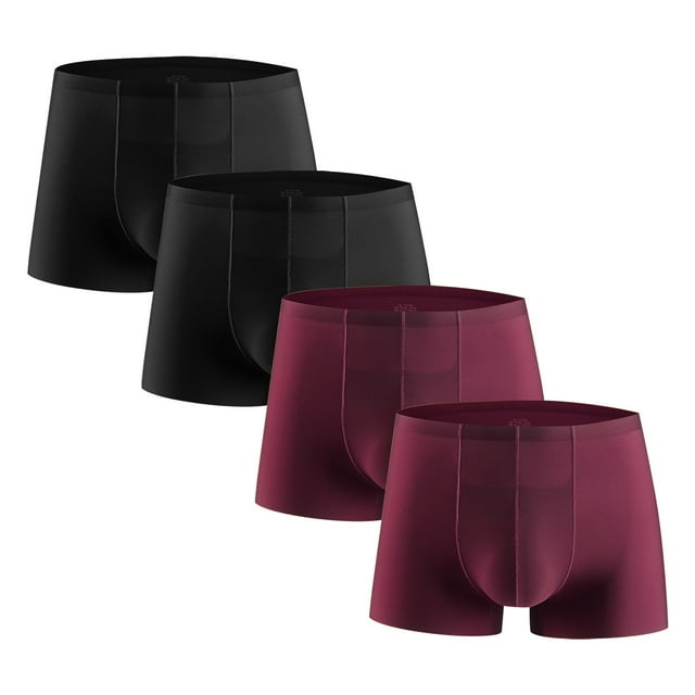 JUUYY Mens Washable Incontinence Protection Underwear Zero Leak and Odor Covered Waistband Brief 4 Pack Wine XL