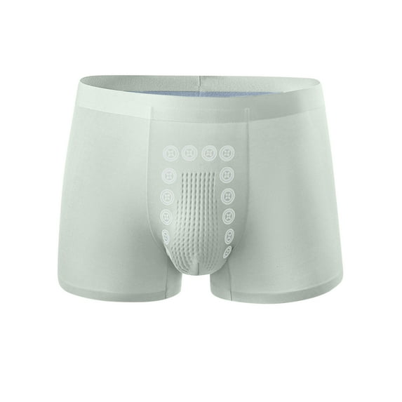 JUUYY Mesh Breathable Men's Underwear Boxer Briefs Fly with Built-in 3D Pouch Comfortable Cool Underwear for Men Gray XXL