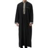 JUUYY Ethnic Men's Long Sleeve Dress Robes Long Gown Clothing Black XL