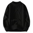 thumbnail image 1 of JUUYY Oversized Sweater Vintage Knitted Sweater Long Sleeve Sweater Men Woven Crewneck Pullover Black XXL, 1 of 3