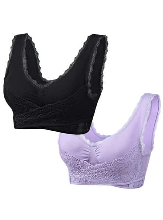 Sexy Front Cross Side Buckle Wireless Lace Bra Breathable Women Sport  Gathered Adjustable Rimless Sleep Bra Vest Style Seamless