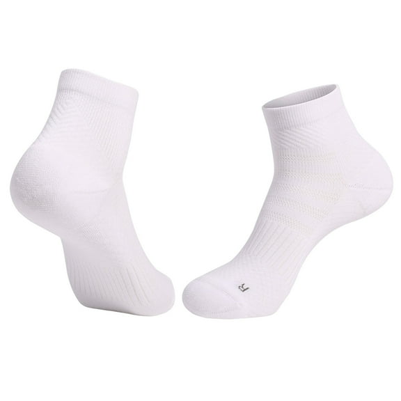 JUUYY Running Socks - Moisture Wicking, Breathable, Anti-Blister, Ankle Athletic Sock for Men and Women White Free Size
