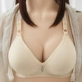 thumbnail image 1 of JUUYY Sports Bra for Women No Steel Ring Comfortable Underwear Breathable Suspender Plus Size Solid Color Everyday Bralette Lingerie Beige S, 1 of 3