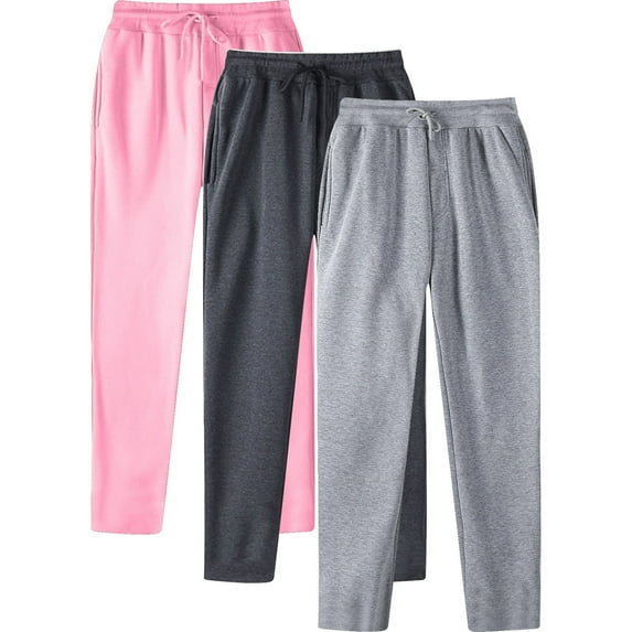 JUUYY Sweatpants for Men 3 Pack Joggers Athletic Drawstring Workout Lightweight Gym Jogger Solid Color Pants Pink S