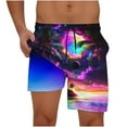 thumbnail image 1 of JUUYY Swim Trunks for Men Bathing Suits Board Shorts with Compression Liner Drawstring Hawaiian Quick Dry Beach Shorts with Pockets Purple L, 1 of 9