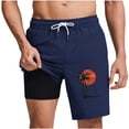 thumbnail image 1 of JUUYY Swim Trunks for Men with Compression Liner Bathing Suit Casual Lightweight Quick Dry Elastic Waist Beach Shorts with Pockets Dark Blue S, 1 of 6