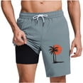 thumbnail image 1 of JUUYY Swim Trunks for Men with Compression Liner Bathing Suit Casual Lightweight Quick Dry Elastic Waist Beach Shorts with Pockets Navy S, 1 of 6