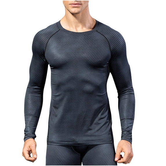 JUUYY Thermal Underwear for Men Long Warm Shirts Pants Base Layer Thermal Underwear Trendy Set Black XXL