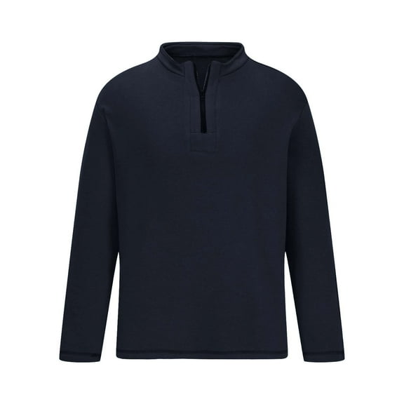 JUUYY Vintage Sweatshirts for Men Pullover Workout Gym Outdoors Long Sleeve Sweatshirt Slim Fit Quarter Zip Shirts Navy XL