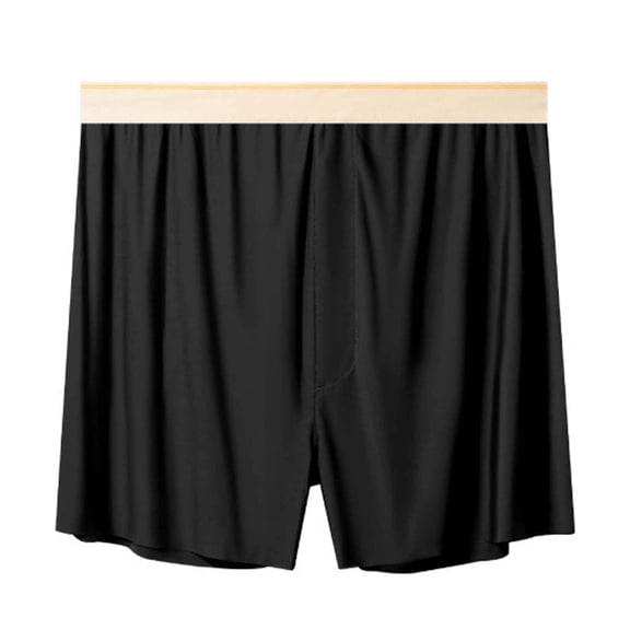 JUUYY Washable Silk Boxers - Breathable Mens Silk Shorts with Functional Fly - Boxers for Men - Silk Boxer Shorts Black XL
