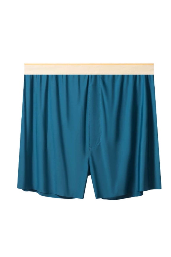 Washable Silk Boxers - Breathable Mens Silk Shorts with Functional Fly - Boxers for Men - Silk Boxer Shorts Blue XL