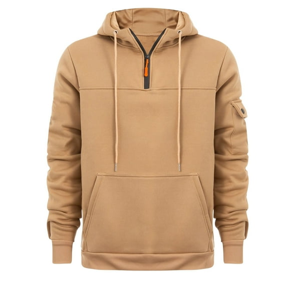 JUUYY Weighted Hoodie for Anxiety Comfort Hoodies for Anxiety Streetwear Hooded Trendy Long Sleeve Sweatshirts Khaki M