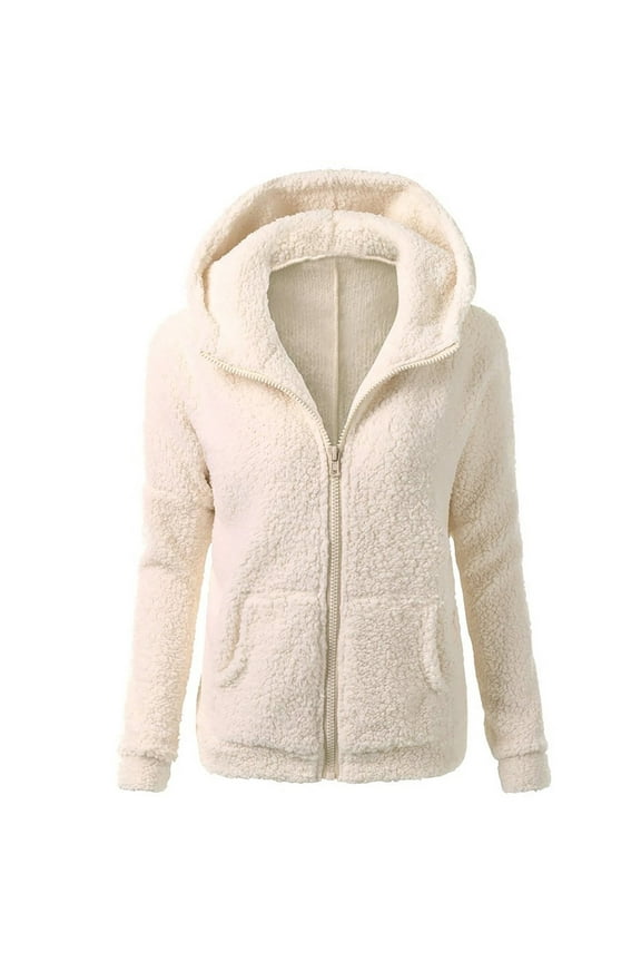 Winter Coats for Men Casual Plus Size Solid Color Full Zip up Long Sleeve Plush Warm Hooded Coat Outwear Trendy Comfy Wool Sweater Tops with Pockets Beige#01 XXXXL