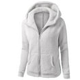 thumbnail image 1 of JUUYY Winter Coats for Men Casual Plus Size Solid Color Full Zip up Long Sleeve Plush Warm Hooded Coat Outwear Trendy Comfy Sweater Tops with Pockets Gray#01 S, 1 of 8