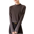 thumbnail image 1 of JUUYY Women's Thermal T Shirts Winter Fleece Lined Tops Slim Fit Mock Neck Long Sleeve Thick Warm Baselayer Shirt Dark Gray M, 1 of 3