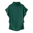 thumbnail image 1 of JUUYY Womens Casual Dolman Short Sleeve Half Mock Neck Tops Summer Plus Size Beach T-Shirts Solid Color Cotton Oversized Baggy Pullover Blouse Army Green XXXL, 1 of 3