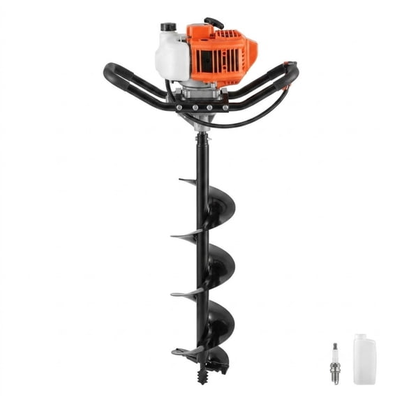 JUVOCT 43cc Gas Powered Post Hole Digger, 1250W Earth Auger with 8-Inch Drill Bit, EPA Certified for Garden and Farmland