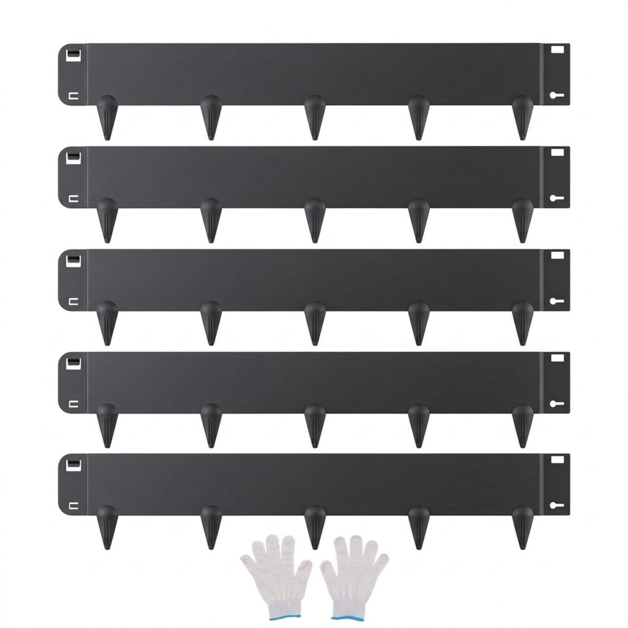 JUVOCT 5-Pack 39" x 5" Steel Landscape Edging, Bendable Metal Garden Border, Black
