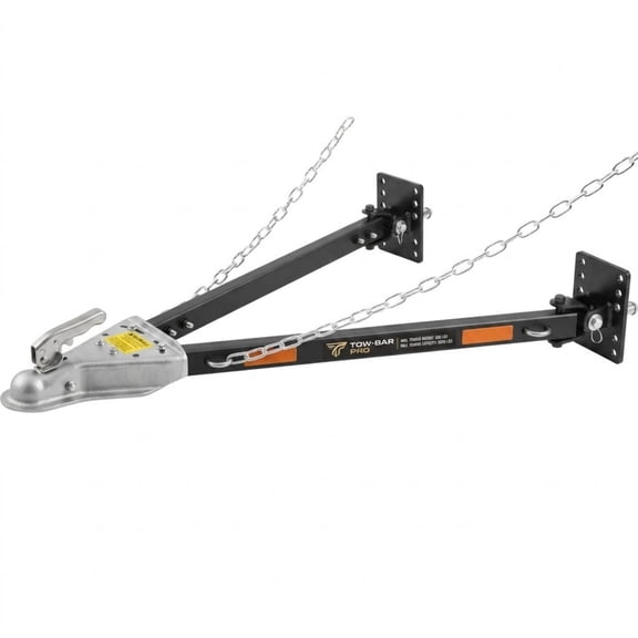 JUVOCT 5500 lbs Tow Bar with Safety Chains, Universal Bumper-Mounted Towing Bar for 2-Inch Ball, Fits RV, Trailer and Truck