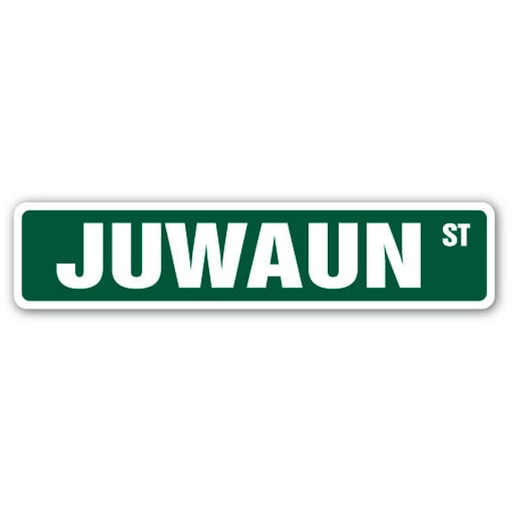 JUWAUN Street Sign Childrens Name Room Sign | Indoor/Outdoor | 18" Wide