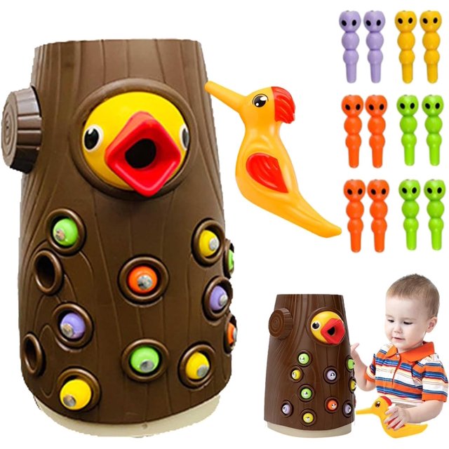 JUXYUE Bird Feeder Toys, Woodpecker Worm Toys Bird